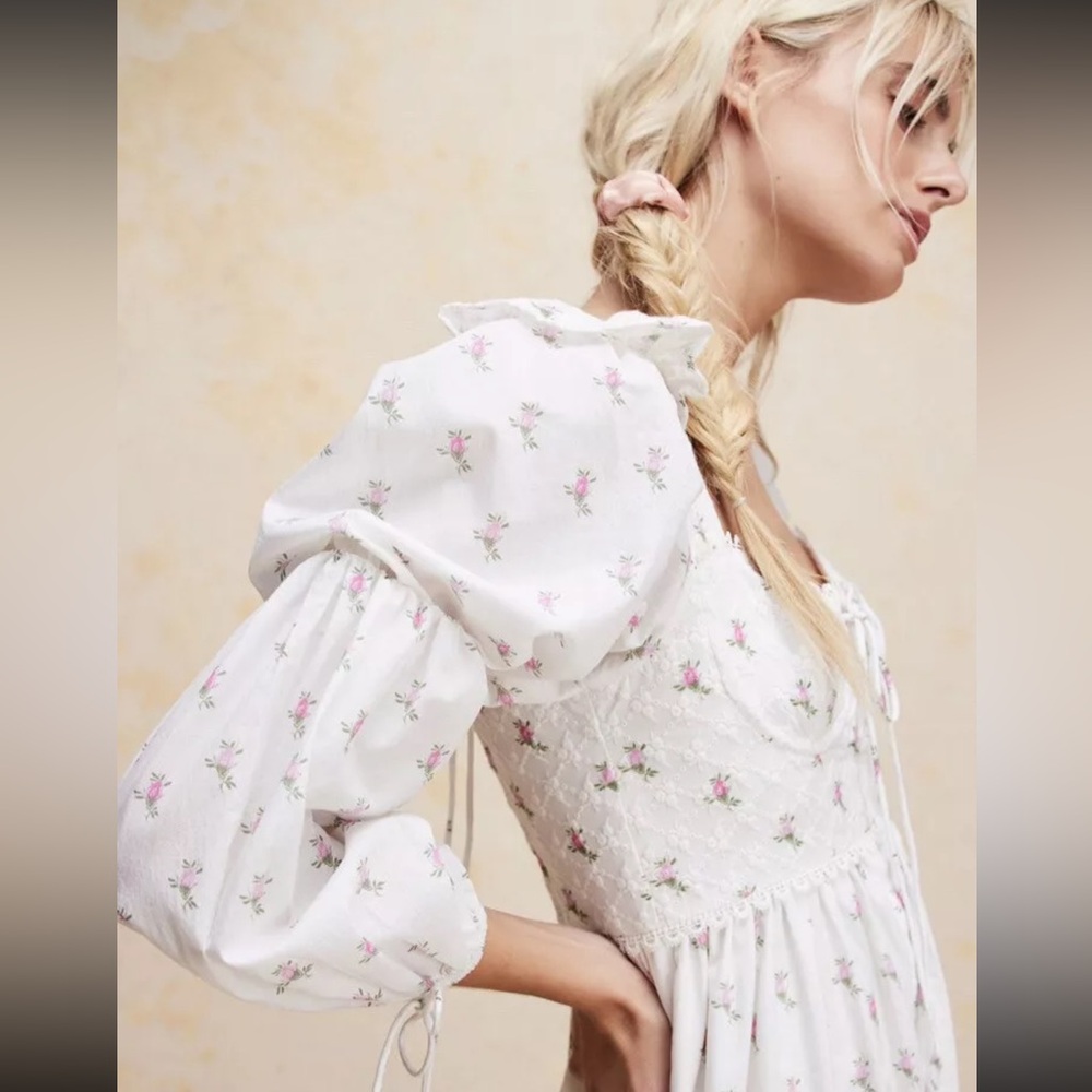 NWT Free People For Love & Lemons Carlotta Floral Maxi Dress Cottagecore - Picture 4 of 10